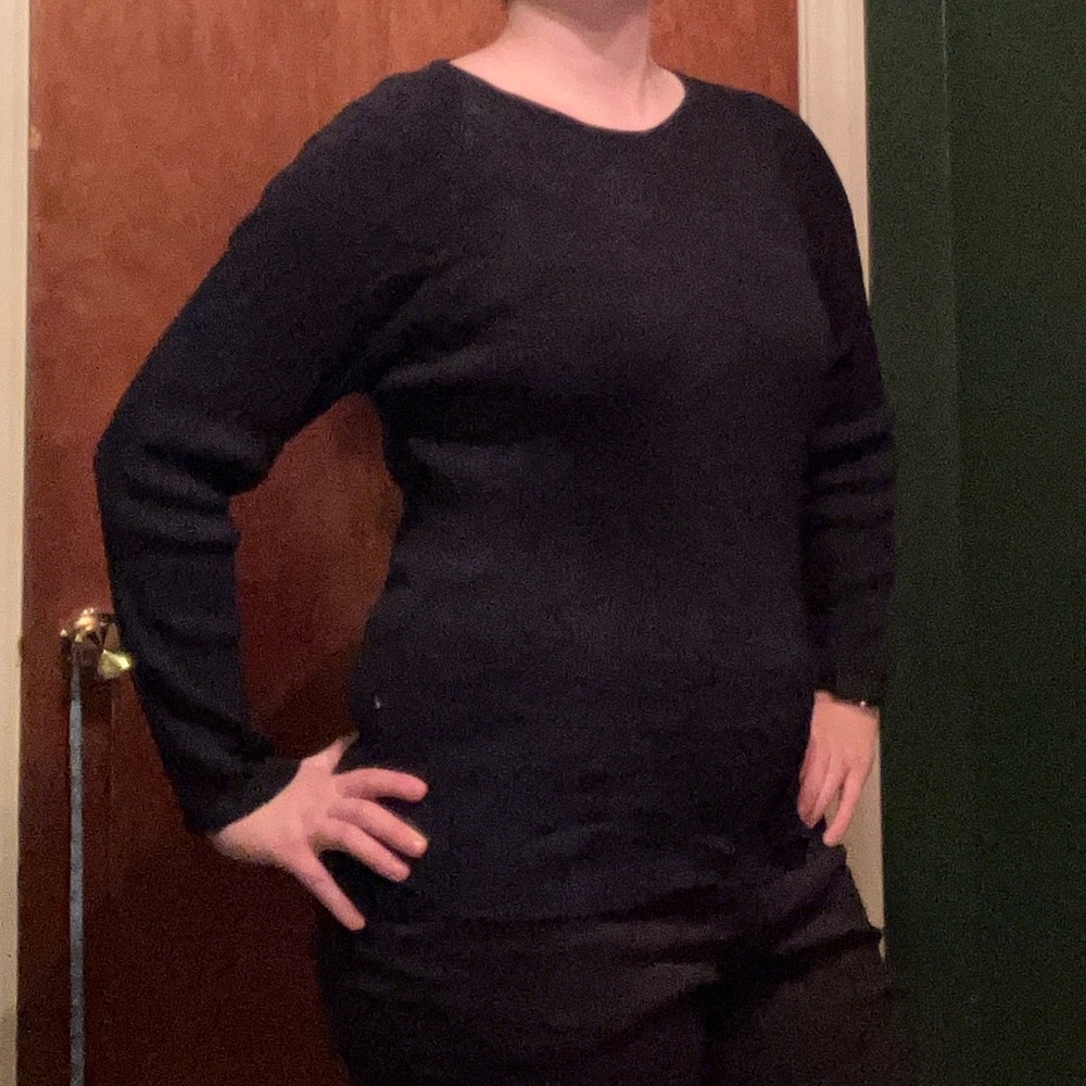 Vintage 100% Silk XL Navy Blue Bice (Bicé) by Sag Harbor Women’s Sweater